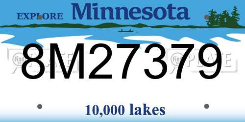 8M27379 Minnesota License Plate