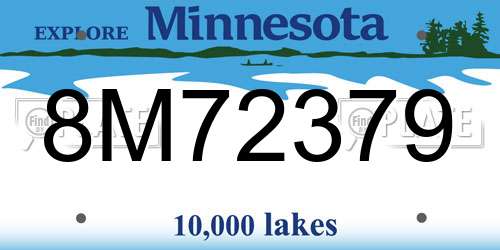 8M72379 Minnesota License Plate