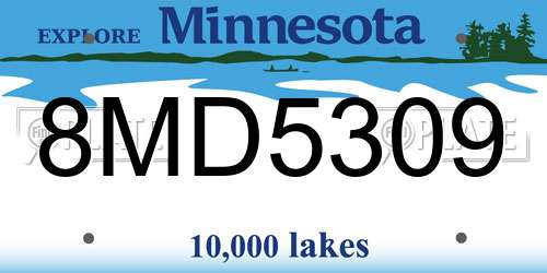 8MD5309 Minnesota License Plate
