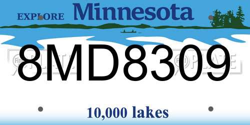 8MD8309 Minnesota License Plate