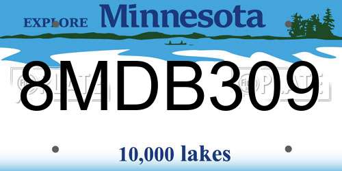 8MDB309 Minnesota License Plate