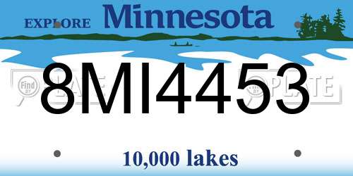 8MI4453 Minnesota License Plate