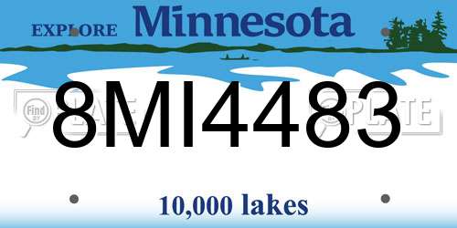 8MI4483 Minnesota License Plate