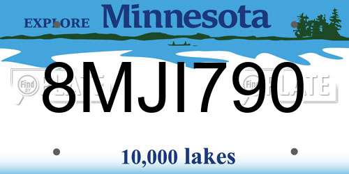 8MJI790 Minnesota License Plate