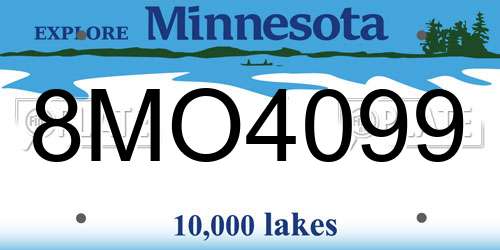 8MO4099 Minnesota License Plate