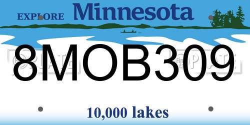 8MOB309 Minnesota License Plate