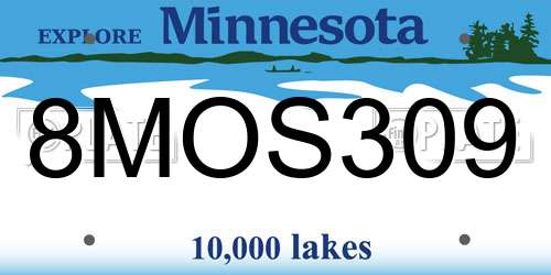 8MOS309 Minnesota License Plate