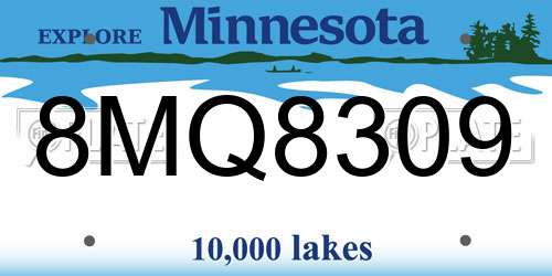 8MQ8309 Minnesota License Plate