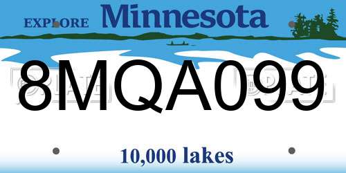 8MQA099 Minnesota License Plate