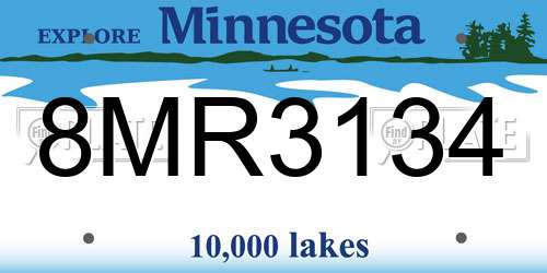 8MR3134 Minnesota License Plate