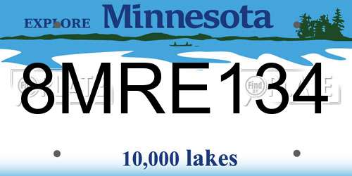 8MRE134 Minnesota License Plate