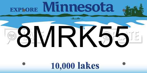 8MRK55 Minnesota License Plate