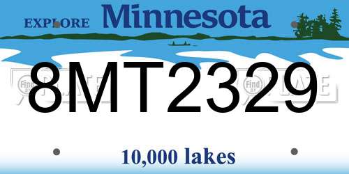 8MT2329 Minnesota License Plate