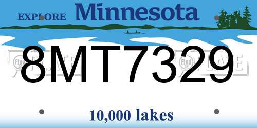 8MT7329 Minnesota License Plate