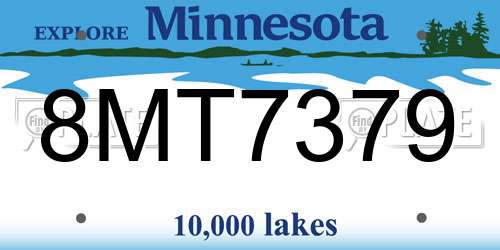 8MT7379 Minnesota License Plate