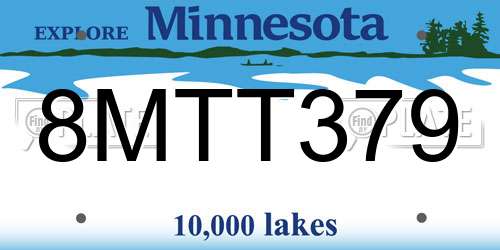 8MTT379 Minnesota License Plate