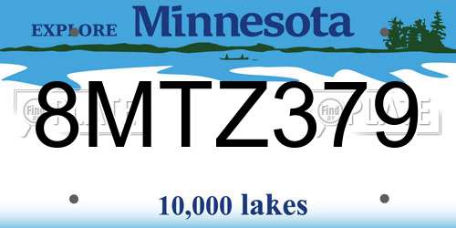 8MTZ379 Minnesota License Plate
