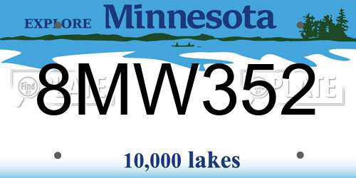 8MW352 Minnesota License Plate