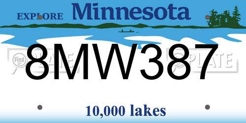 8MW387 Minnesota License Plate