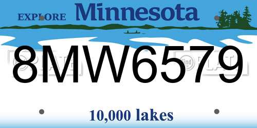 8MW6579 Minnesota License Plate