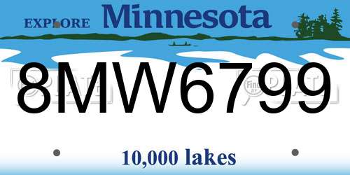 8MW6799 Minnesota License Plate