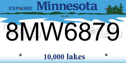 8MW6879 Minnesota License Plate