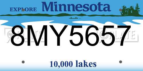 8MY5657 Minnesota License Plate