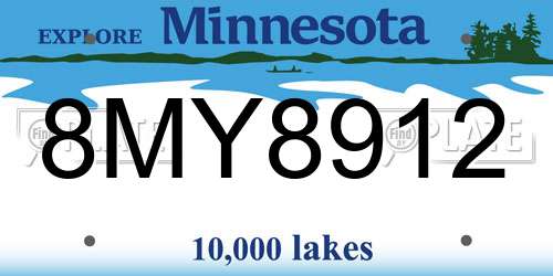 8MY8912 Minnesota License Plate
