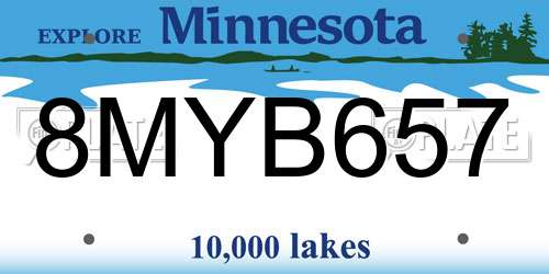 8MYB657 Minnesota License Plate