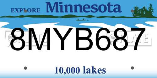 8MYB687 Minnesota License Plate