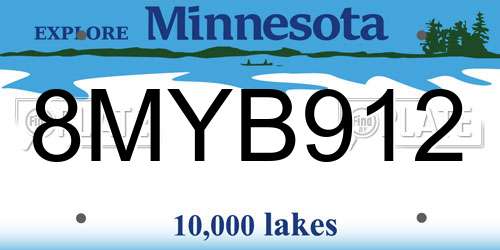 8MYB912 Minnesota License Plate