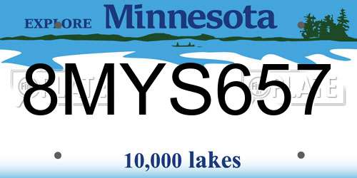 8MYS657 Minnesota License Plate