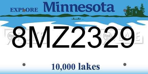 8MZ2329 Minnesota License Plate