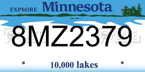 8MZ2379 Minnesota License Plate