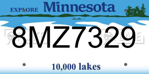 8MZ7329 Minnesota License Plate