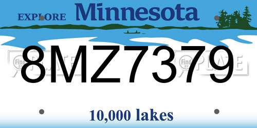 8MZ7379 Minnesota License Plate