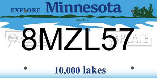 8MZL57 Minnesota License Plate