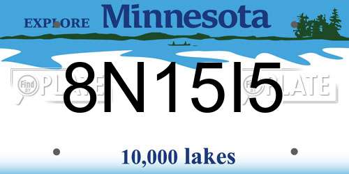 8N15I5 Minnesota License Plate