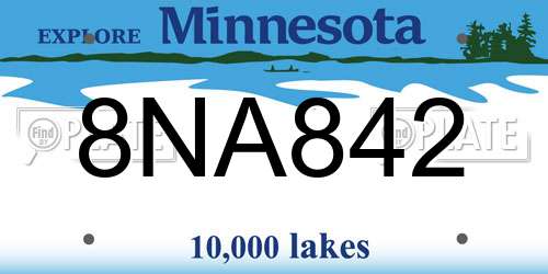 8NA842 Minnesota License Plate