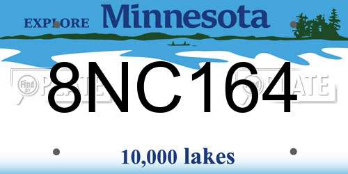8NC164 Minnesota License Plate
