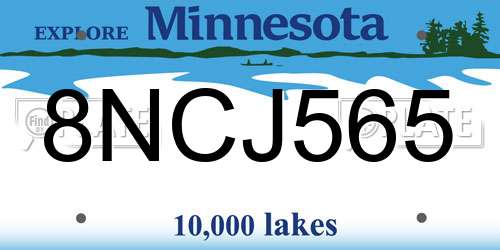 8NCJ565 Minnesota License Plate