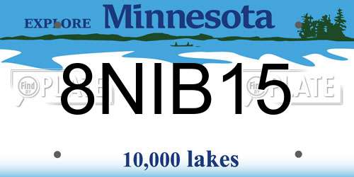 8NIB15 Minnesota License Plate