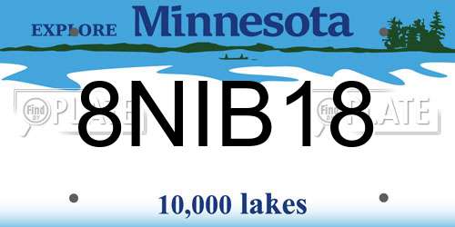 8NIB18 Minnesota License Plate