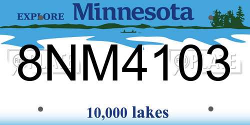 8NM4103 Minnesota License Plate