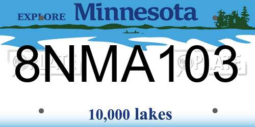 8NMA103 Minnesota License Plate