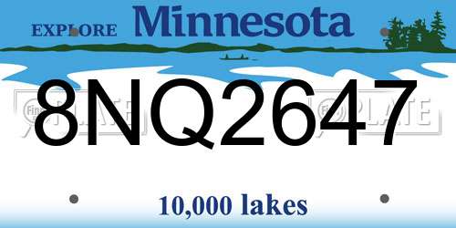 8NQ2647 Minnesota License Plate