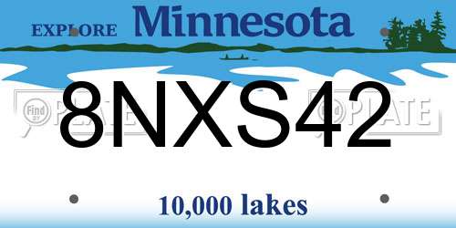 8NXS42 Minnesota License Plate