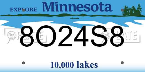 8O24S8 Minnesota License Plate