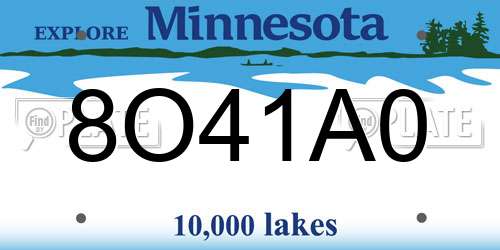 8O41A0 Minnesota License Plate