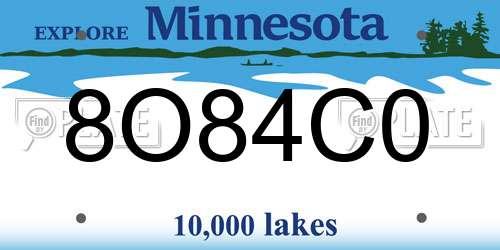 8O84C0 Minnesota License Plate